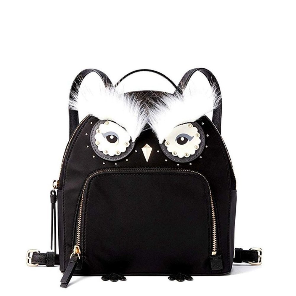 Kate Spade Star Bright Owl Black Nylon Backpack